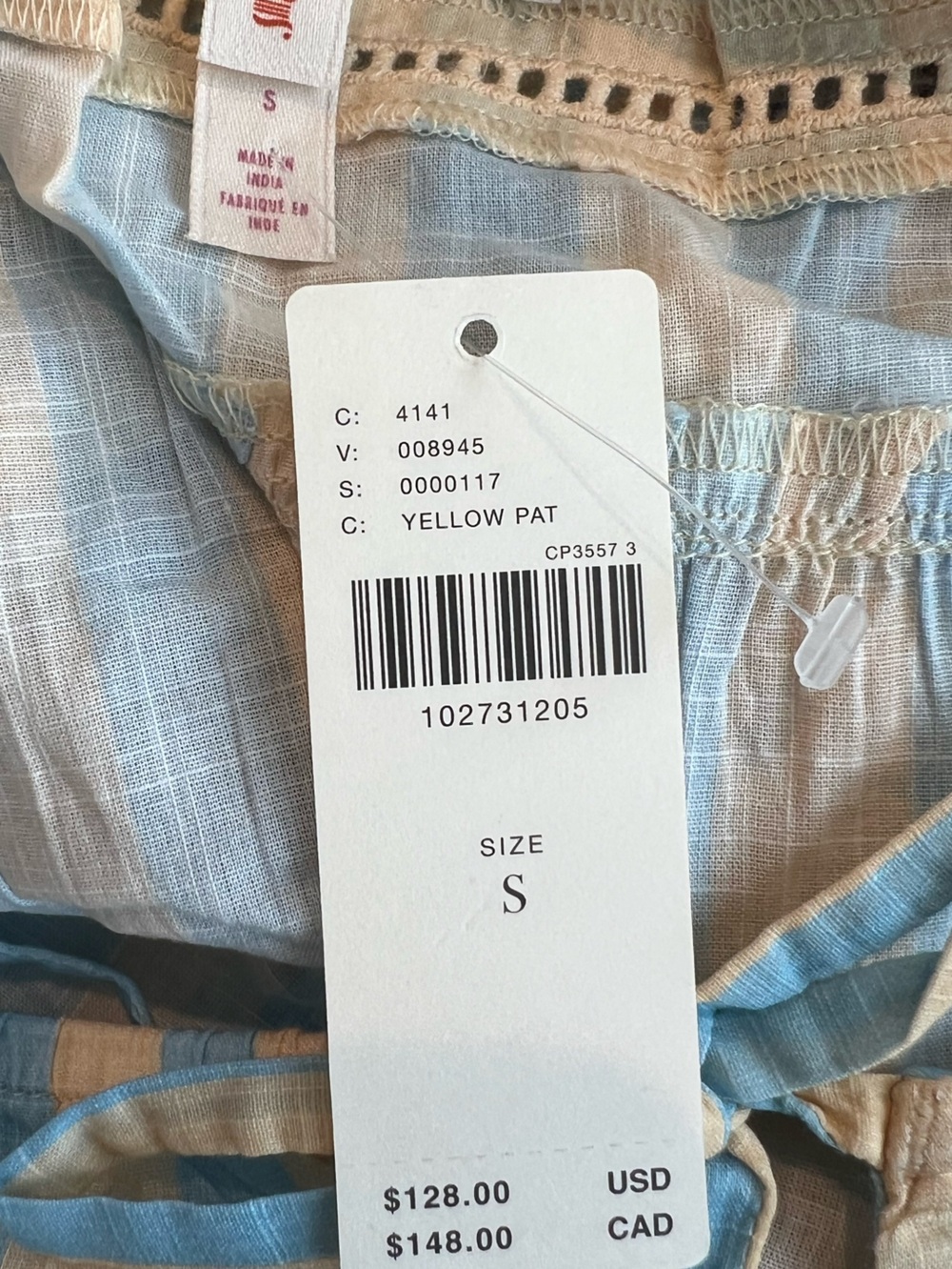 Anthropologie Nap Dress Lyrebird Gown New Small Stripe Floral Pansy Print - Picture 7 of 9